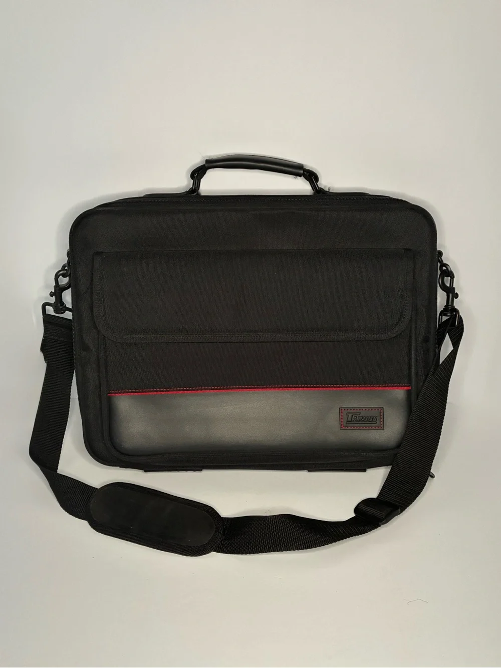 Targus Black Laptop Messenger Bag with Red Trim